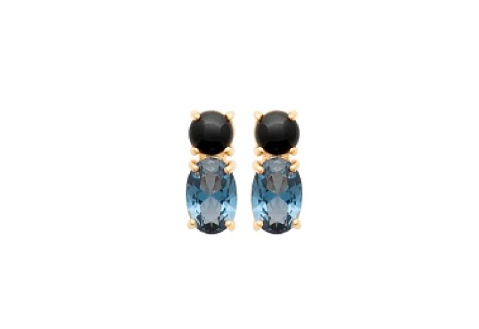 EARRINGSSYNTH.STONE18 KT GOLD PLATED