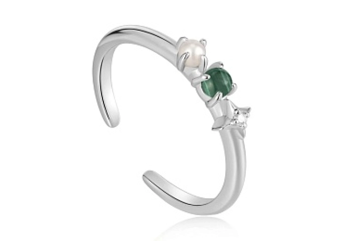 Malachite Star Adjustable Ring
