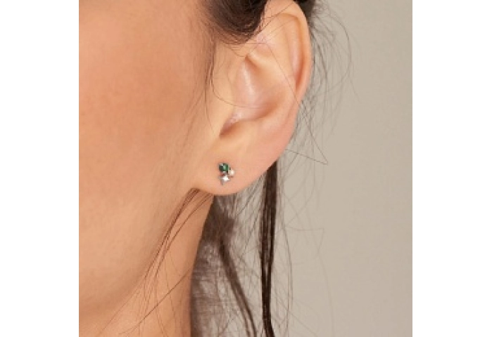 Malachite Star Stud Earrings