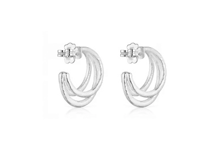 SILVER TRIPLE HOOP  EARRINGS 26MM