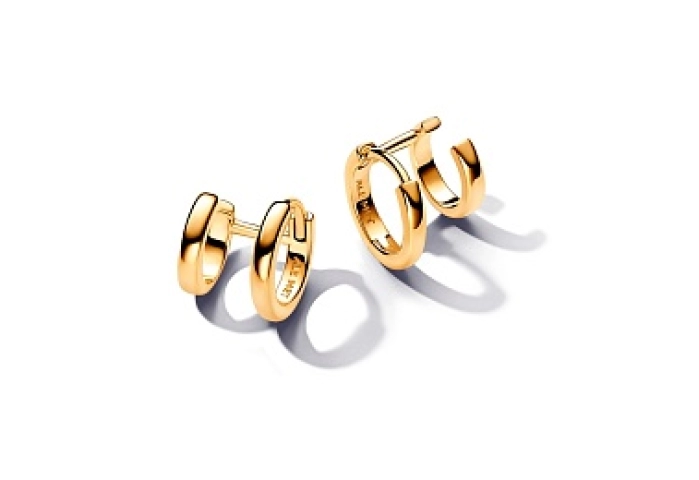 14k Gold-plated double huggie hoop earrings