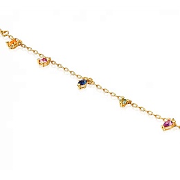 SILVER GOLD PLATED BRACELET LGG MULTIGEM