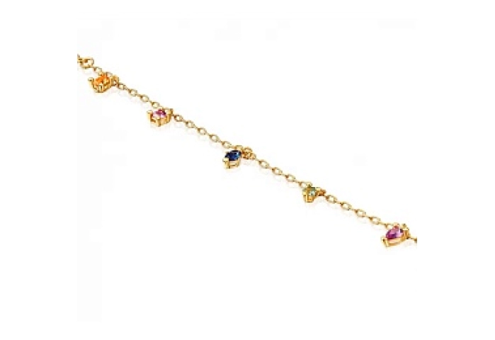 SILVER GOLD PLATED BRACELET LGG MULTIGEM