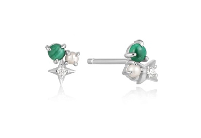 Malachite Star Stud Earrings