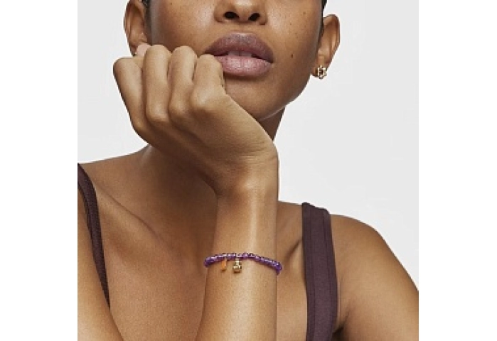 SILVER GOLD PLATED BRACELET AMETHYST+CORNELIAN 16,5CM
