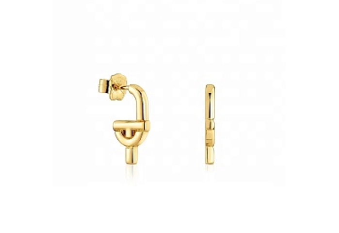 SILVER GOLD PLATED EARRINGS 17MM