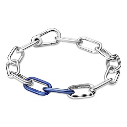 Sterling silver double link with transparentroyal blue enamel /799663C01