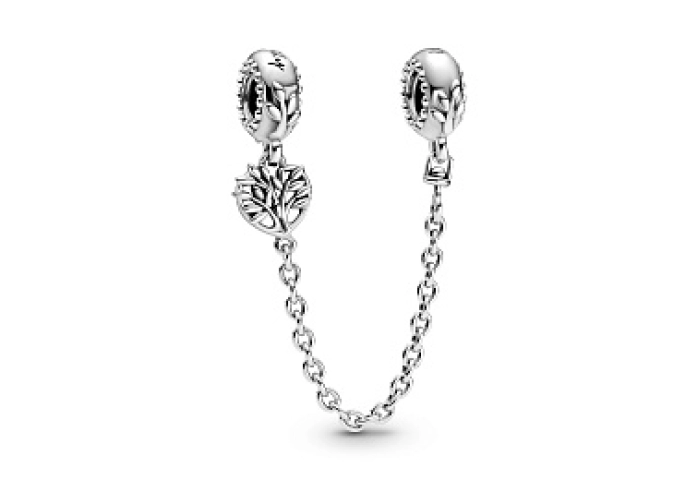 Family tree sterling silver safety chain
