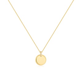 Gold Disc Pendant Necklace