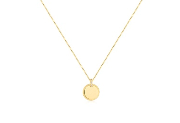 Gold Disc Pendant Necklace