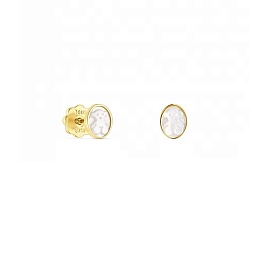 18KT GOLD EARRINGS M.O.P. GEMSTONES