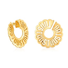 SILVER GOLD PLATED HOOP EARRING 33MM