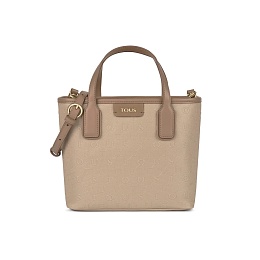 PVC.PU.COT,HANDBAG S. SCRIPT DAY TAUPE