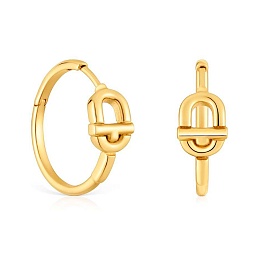 SILVER GOLD PLATED HOOP EARRINGS 17,4MM