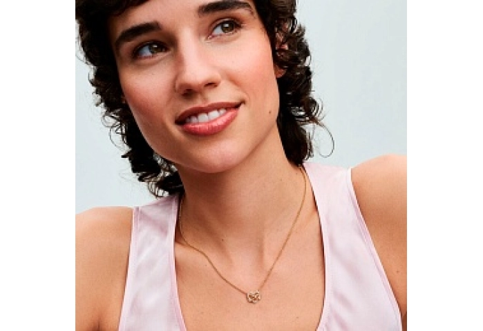 Infinity heart 14k gold-plated necklace with clear