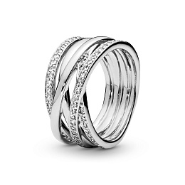 Silver ring with cubic zirconia/Серебряное кольцо с чистым кубическим цирконием