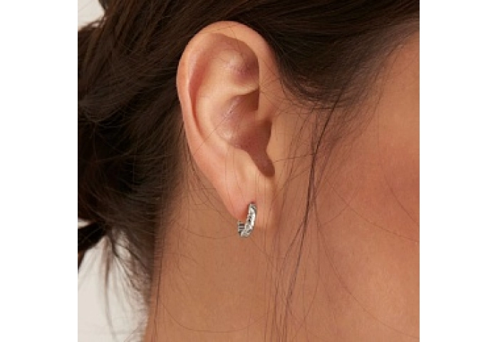 Smooth Twist Huggie Hoop Earrings