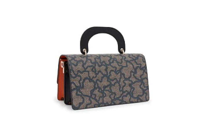PVC.PU.NY.COT,HANDBAG K ICON BEIG-BLACK
