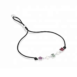 SILVER BRACELETGEMSTONES PEARLS CORD