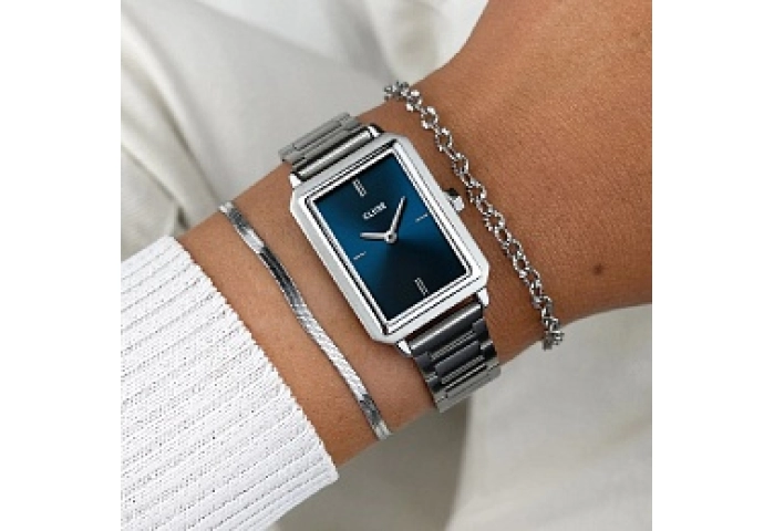 Fluette Steel, Dark Blue, Silver Colour