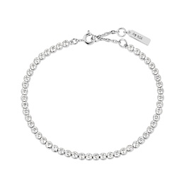 Silver Row Bezel Set Bracelet