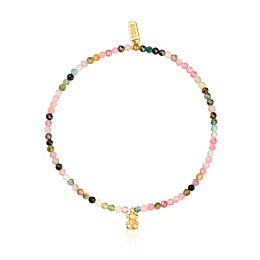 SILVER GOLD PLATED BRACELET MULTI GEMS