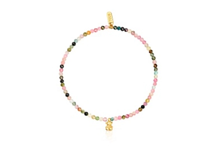 SILVER GOLD PLATED BRACELET MULTI GEMS