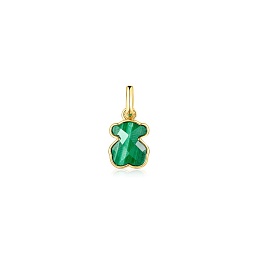 SILVER GOLD PLATED PENDANT MALACHITE