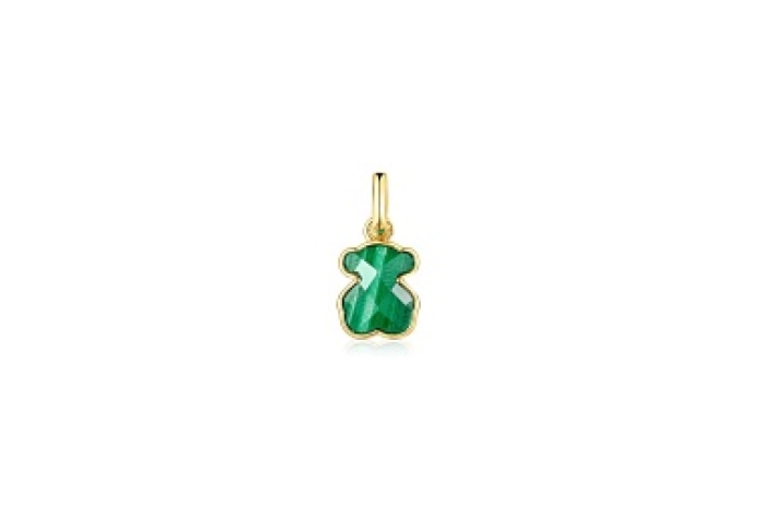 SILVER GOLD PLATED PENDANT MALACHITE