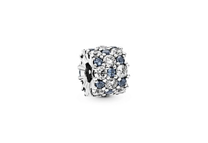 Sterling silver charm with moonlight blue crystal 