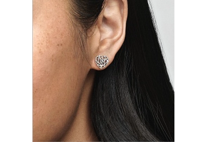 Tree of love silver stud earrings
