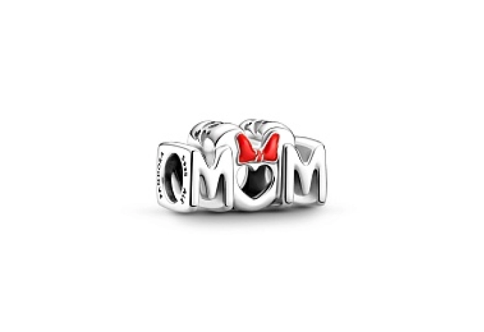 Disney Minnie Mum sterling silver charm with red e