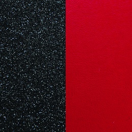 BLACK GLITTER LEATHER/RED LEATHER