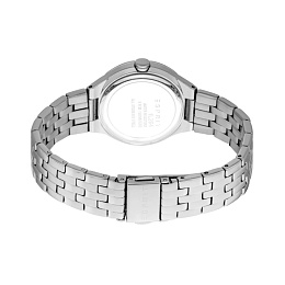 ESPRIT Women Watch, Silver Color Case, Dark Blue Dial, Stainless Steel Metal Bracelet, 3 Hands, 5 AT