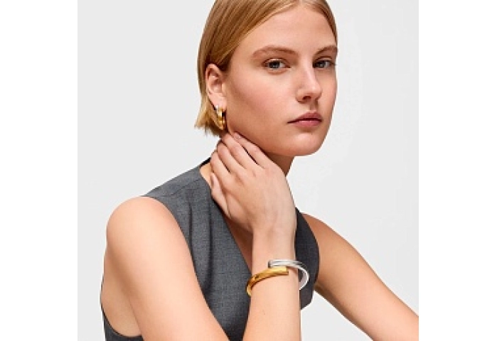 SILVER GOLDPLATED BRACELET 2 TONE SIZE M
