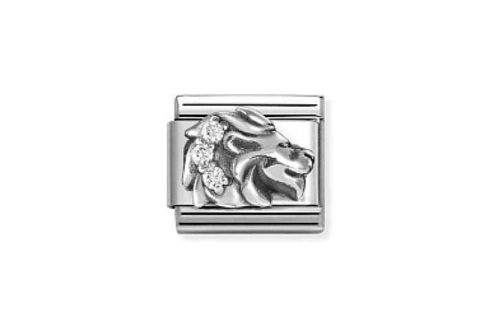 Composable Classic ZODIACO RELIEF acciaio, Leone