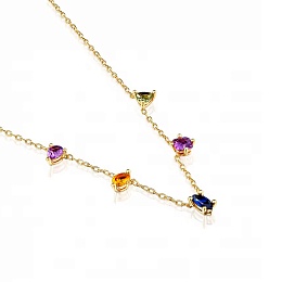 SILVER GOLD PLATED CHOKER LGG MULTIGEM