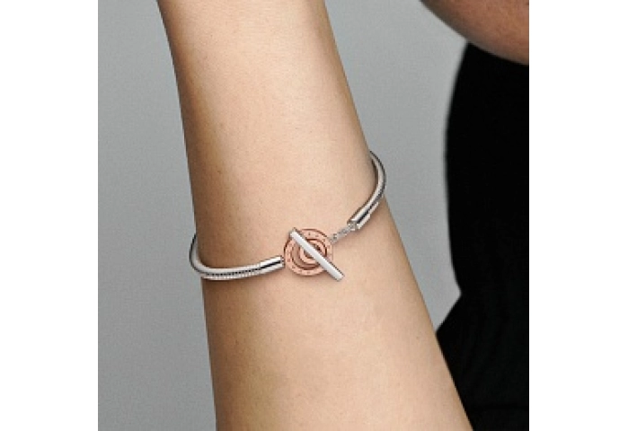 Snake chain sterling silver and 14k rose gold-plat