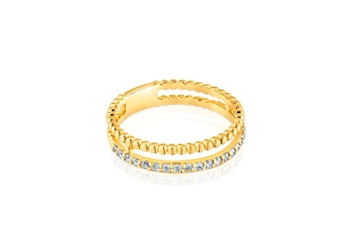 18KT GOLD RING 2 BAND 0,21CT H/SI DIAM