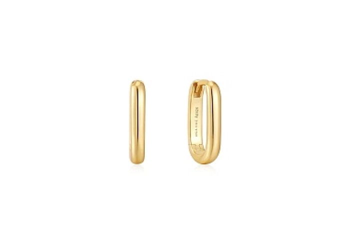 Gold Oval Hoop Earrings