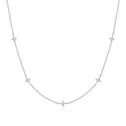 Silver Stars Station Necklace