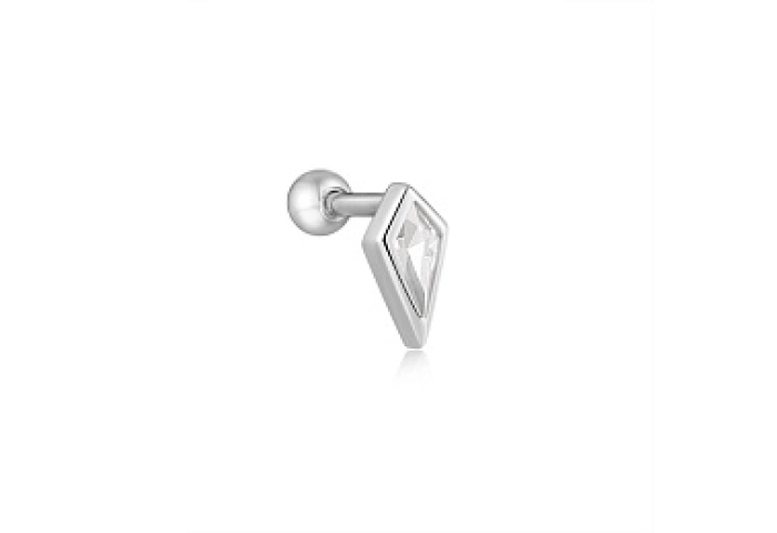 SPARKLE EMBLEM SINGLE BARBELL EARRING