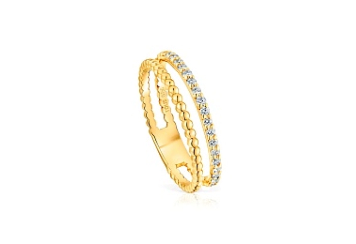 18KT GOLD RING 2 BAND 0,21CT H/SI DIAM