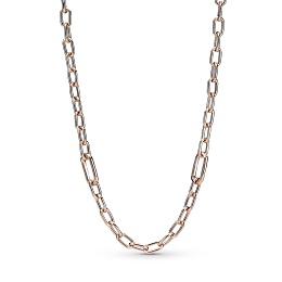 14k Rose gold-plated small link necklace