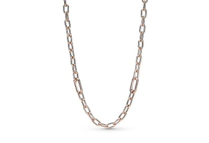 14k Rose gold-plated small link necklace