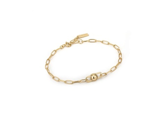 Gold Orb Link Chunky Chain Bracelet