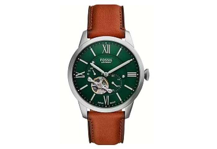 AUTOMATIC WATCH 21 JWL SS LEATHER STRAP
