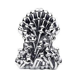 Project House The Iron Throne sterling silver charm with royal green crystal