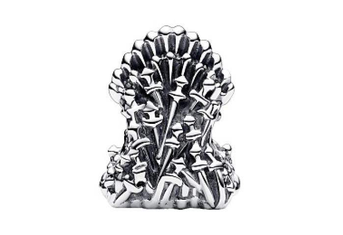Project House The Iron Throne sterling silver charm with royal green crystal