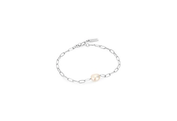 Silver Pearl Sparkle Chunky Chain Bracelet　